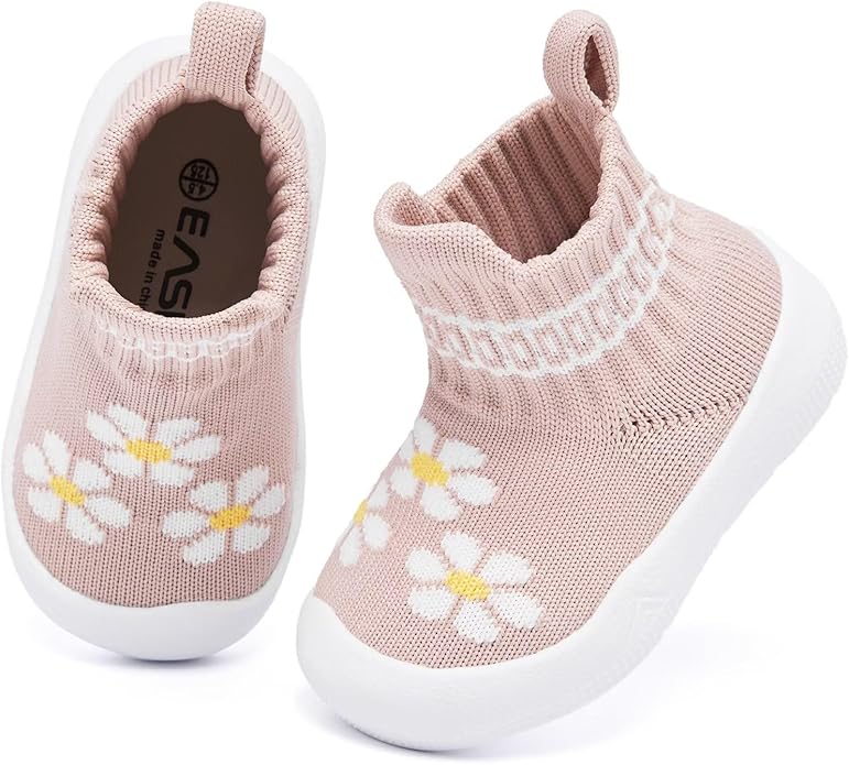 Eashi Baby Boy Girl Non-Skid Indoor Infant Walking Shoes Breathable Warm Elastic Sock Shoes with Memory Sole Protect Toes Outdoor Sneakers