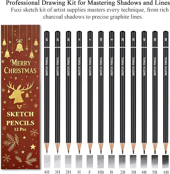 Fuxi Art Supplies for Teens 14-16 Girls, Professional Sketch Book and Pencils - Image 3