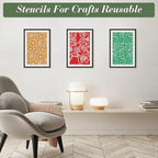 Geometric Texture Stencils for Crafts Reusable 12Pcs Stencils | DIY Art - Image 2
