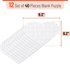 Mr. Pen- Blank Puzzle Bulk, 12 Pack, 40 Pieces/Pack, 9.3" x 6.2" | Heart Shaped - Image 2