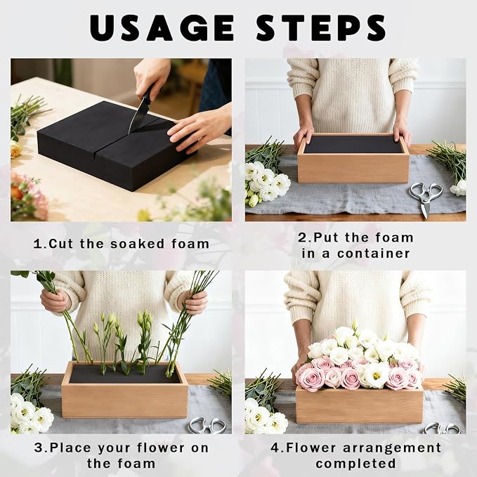 Prashent 1 Pcs Black Floral Foam Blocks - Image 4