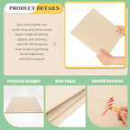 12 Pack 12 x 12 x 1/4 Inch-6mm Thick Basswood Sheets - Image 4