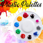 FANDAMEI 20 PCS Round Plastic Paint Tray Palettes, Paint Palette Tray, Painting - Image 3