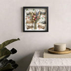 8x8 Shadow Box Frame with Linen Background & Metal Push Pins, Plexiglass Front - Image 7