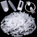 OIIKI 100Pcs Plastic Keychain Clips, Acrylic Keychain Connector Snap Tabs | by OIIKI