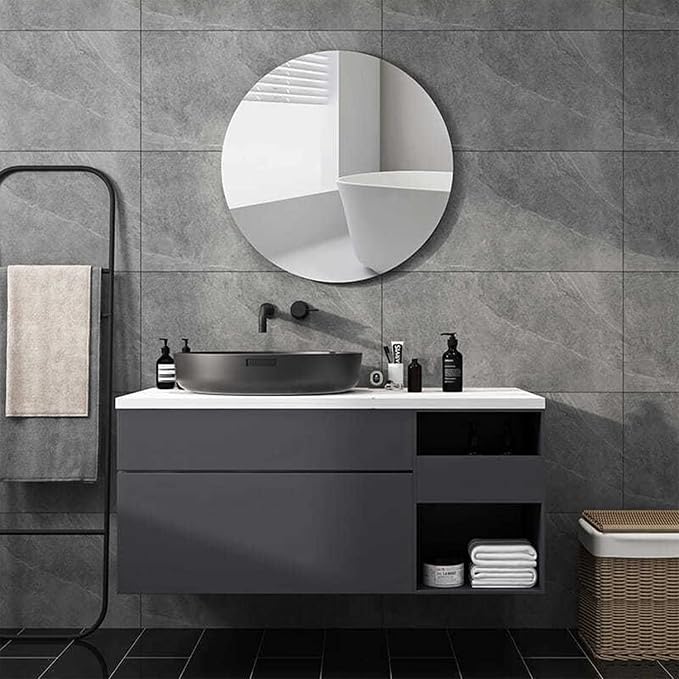 12'' Round Wall Mirror Tiles Self Adhesive Circle Mirror - Image 4