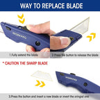 WORKPRO Premium Utility Knife, Retractable All Metal Heavy Duty Box Cutter - Image 6
