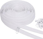 MiniRed 10Yards White Nylon Coil Zipper by the Yards, #3 Bulk Zippers by MiniRed