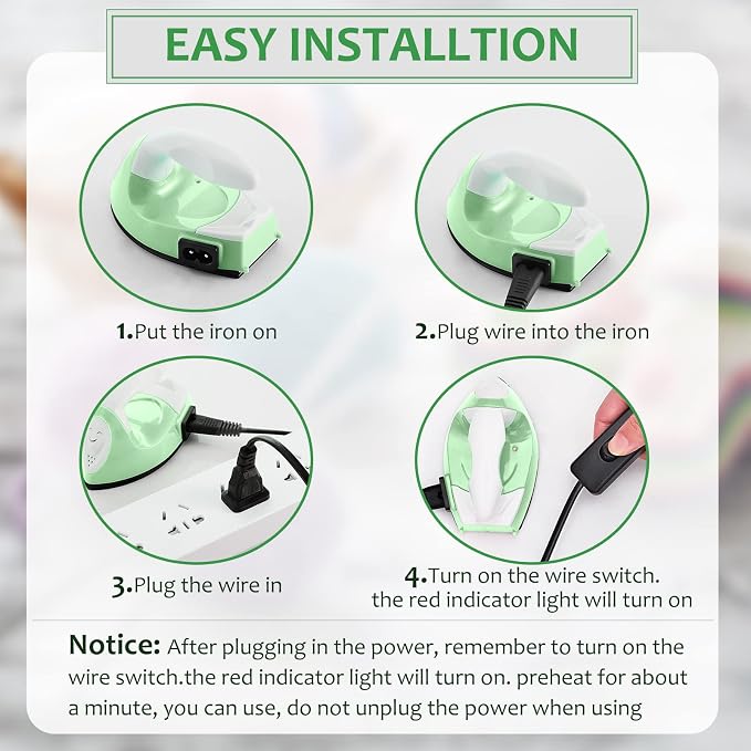 Honoson Mini Craft Iron Mini Heat Press Small Iron 3.93 x 2.36 x 2.76 in - Image 3