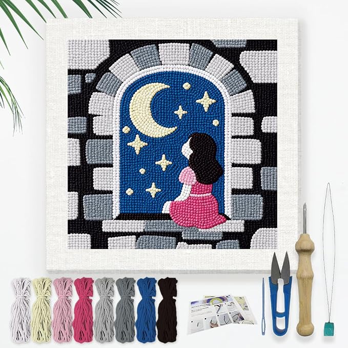 Doodlream Gazing at Moon Stars Night Needle Kit by Doodlream