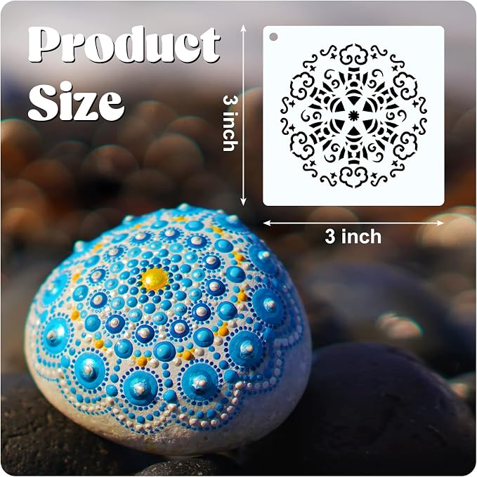 Marspark 66 Pcs Small Stencils for Crafts Reusable 3 Inch Stencils for Painting - Image 2
