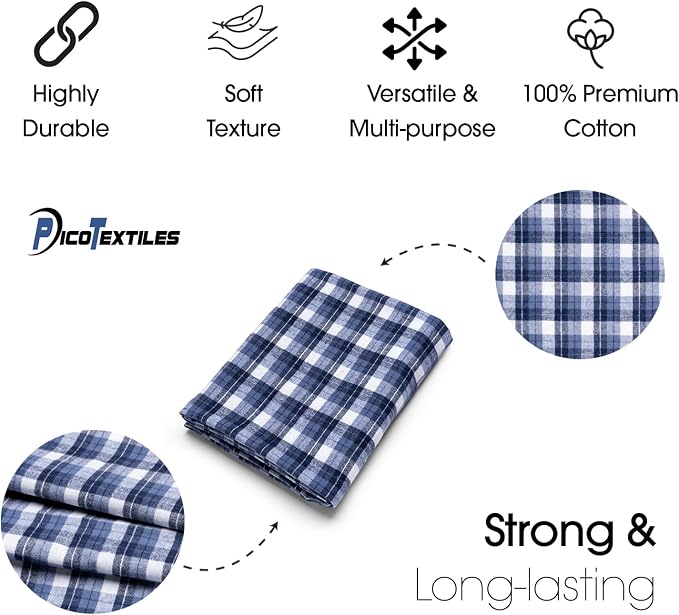 Pico Textiles 1 Yard Blue Tartan Plaid Flannel Fabric - Image 5