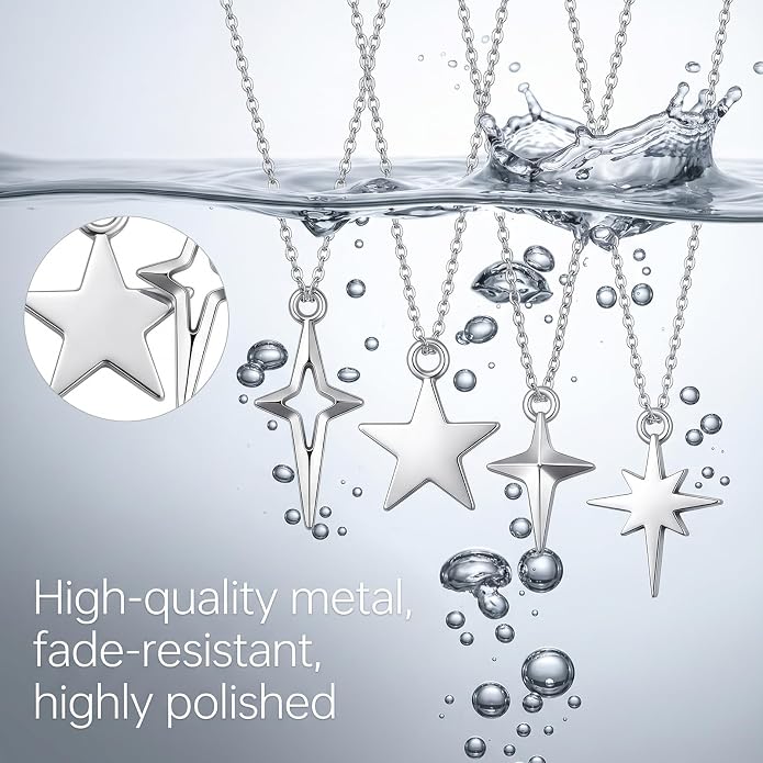 80PCS Silver Star Charms No Tarnish Stainless Steel Stars Charm | High Polished - Image 4