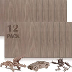 12 Pcs Walnut Unfinished Wood Craft, School DIY Projects, CNC Cutting, Wood by Vemkyrio