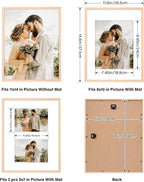 11x14 Picture Frame, Solid Oak Wood Frame 8x10 - Image 2