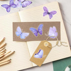 Imeepa 40Pcs Purple Butterfly Stickers Transparent Scrapbooking Stickers | PET - Image 6