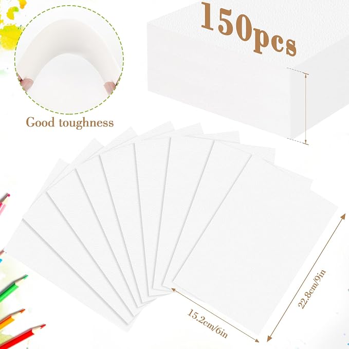 150PCS 9x6 Watercolor Paper Bulk, 140lb/300g Cold Press Thick Water Color Paper - Image 2