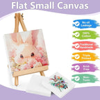 ESRICH Mini Canvases for Painting, 3x3IN Canvas in Bulk 64Pack, 2/5In Profile - Image 3