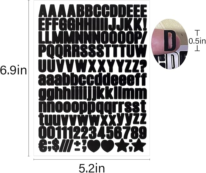 1550 Pieces 10 Sheets Letter Stickers, Vinyl Mailbox Numbers Alphabet Stickers - Image 4