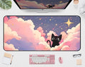 Anime Desk Mat, Cute Black Cat Game Mousepad, Full Deskmat, Extended Computer by Unknown