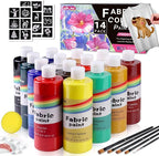 Colorful Permanent Fabric Paint Set, 14 Colors 16.7oz Textile Paint - Image 8