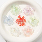 40pcs Flower Shape Beads Transparent Electroplate Flower Bead Color Lily Beads - Image 5