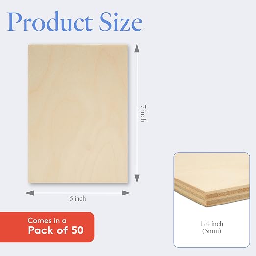 Baltic Birch Plywood, 6 mm 1/4 x 5 x 7 Inch Craft Wood, CNC Cutting and Wood - Image 2
