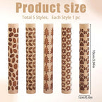 5 PCS Wooden Clay Texture Rollers Set, 100mm Pottery Pattern Rolling Pins - Image 2