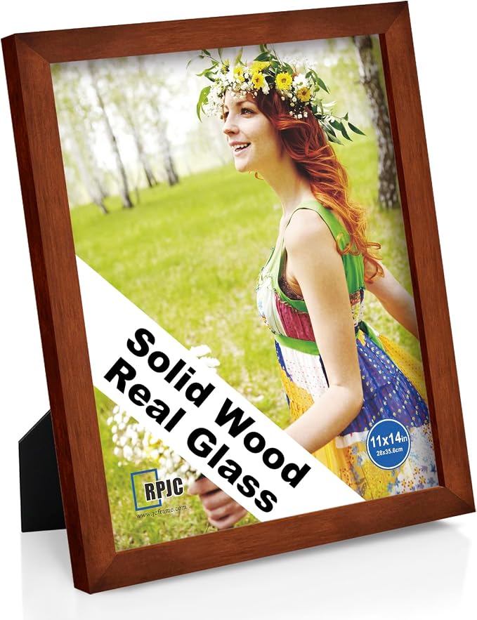 RPJC 11x14 inch Picture Frames Made of Solid Wood and High Definition Glass by RPJC