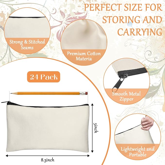 Legigo Blank Canvas Bag Zipper Pouch Makeup Bags Bulk - Image 2