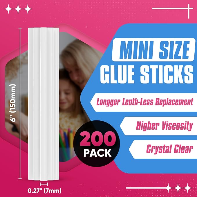 EZUVITA Mini Size Hot Glue Sticks, 0.27” Dia x 6” Long, Festival Decorations - Image 3