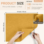 Felt Fabric Sheets 18" x 18" 1.6mm Soft Craft Felt Squares, Sew and Glue - Image 2