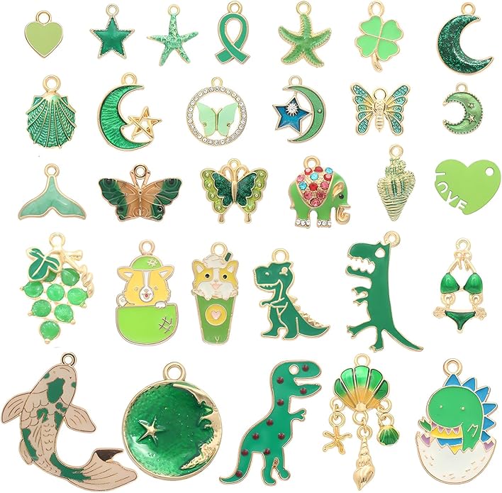 Bulk Gold Enamel Charms for Jewelry Making, Colorful Metal Charms Pendant for by stino