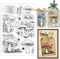 GLOBLELAND Vintage Mushrooms Clear Stamps Retro Texture Silicone Clear Stamp by GLOBLELAND