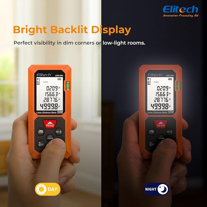 Elitech Laser Measuring Tool, 165ft Laser Tape Measure - Image 8