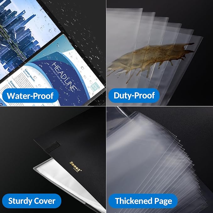 Sooez Art Portfolio 9"x12", 72 Pockets Large Portfolio Folder Display 144 Pages - Image 5