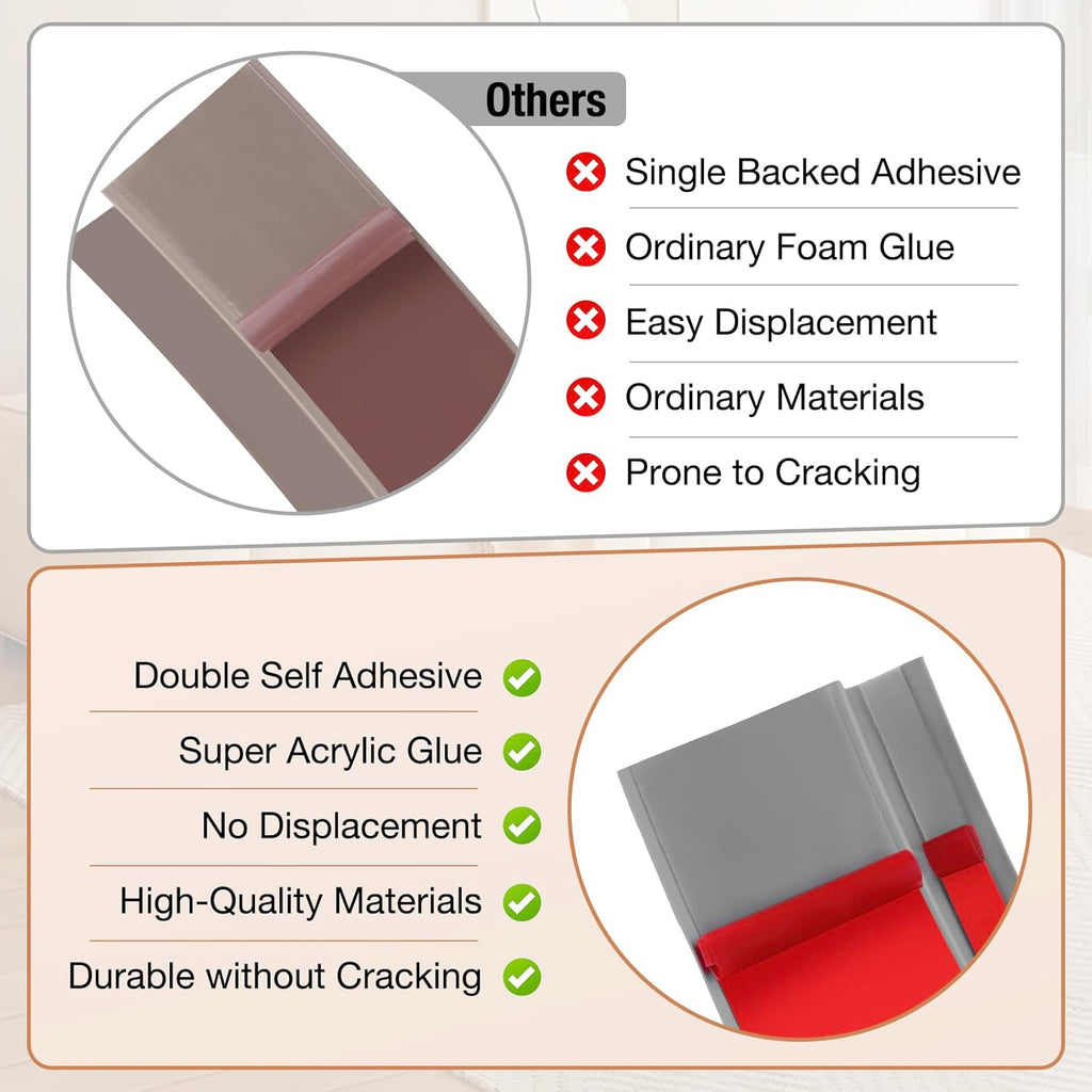 Floor Transition Strip Self Adhesive Vinyl Door Threshold for Doorways Carpet Edging Trim Overlap Edge Reducer for Laminate Floor, Carpet, Tile (Gray, 3/5" to 4/5", 10Ft)