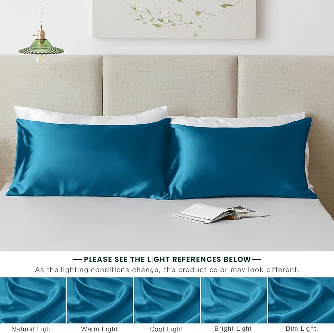 Love's cabin Satin Pillowcase Set of 2 Standard Size 20x26, Cooling Pillow - Image 5