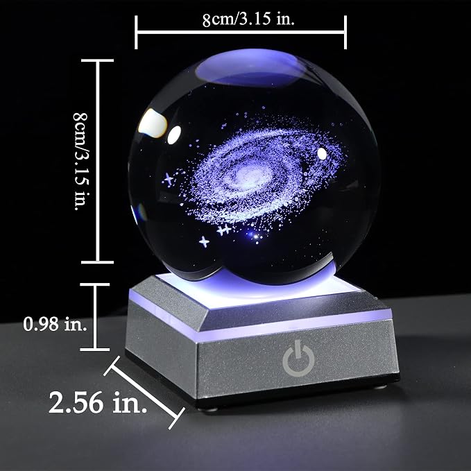 Qianwei 3D Galaxy Crystal Ball Space Astronomy Science Gift Room Decor Lamp | - Image 4