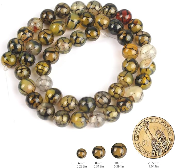 60pcs Smooth Natural Yellow Agate Beads - Image 2