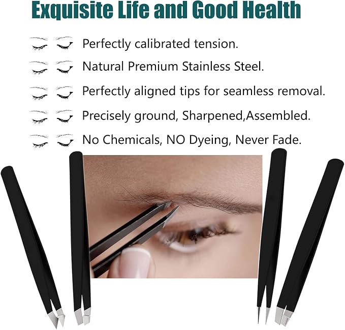 LUDOUPIER Tweezers Set with Travel Case, Great Precision Upgrade Professional - Image 2