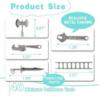 40PCS 1:12 Miniature Dollhouse Silvery Metal Home Repair Tools Micro Scene - Image 3
