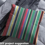 Stripes Fabric by The Yard, Mexican Ethnic Flannel Polyester Fabric, Bohemian - Image 3
