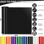 12" x 50 FT Black HTV Vinyl Roll Heat Transfer Iron On Vinyl - Image 2