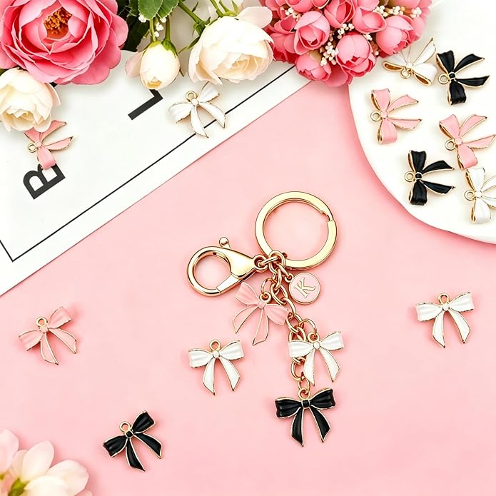 Bow Charms for Bracelet Jewelry Making Cute Bracelet Charms | 18Pcs, Bow Charms - Image 3
