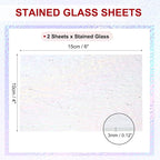 PATIKIL 4 x 6 Inch Transparent Stained Glass Sheets, 2 Sheets Mosaic Glass - Image 2
