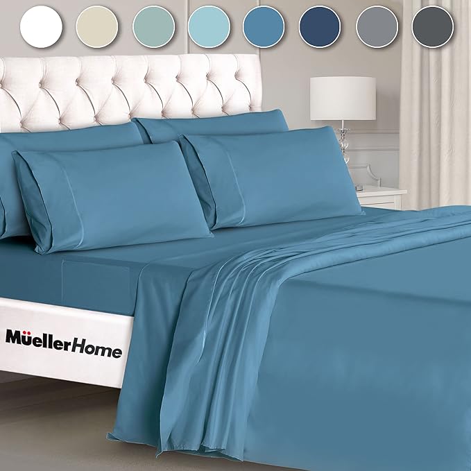 Mueller Ultratemp King Size Sheets Set, Super Soft 1800, 6 Piece, Deep Pocket - Image 9
