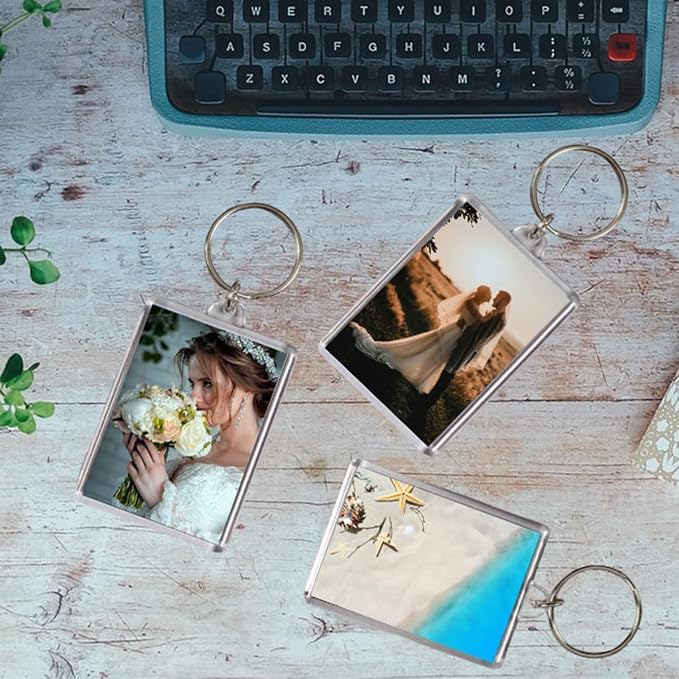 REDANHA 12pcs Acrylic Photo Frame Keychain Holder 2 x 3 In Picture Insert Blank - Image 3