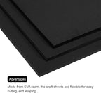 MECCANIXITY EVA Foam Sheets Black 9.8 Inch x 9.8 Inch 7mm Thick Crafts Foam - Image 4