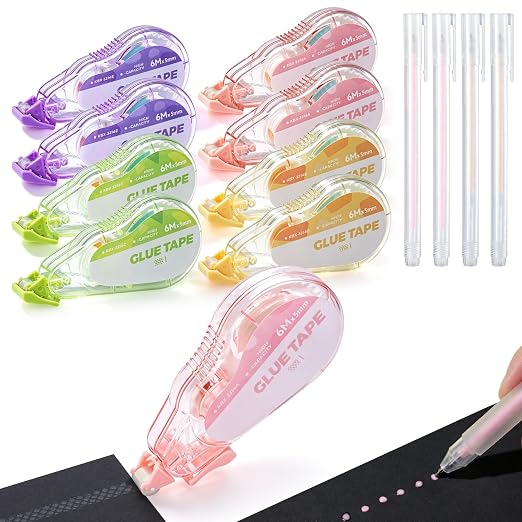 Scrapbook Tape Set, 8 Pack Double Sided Tape Roller by Unknown